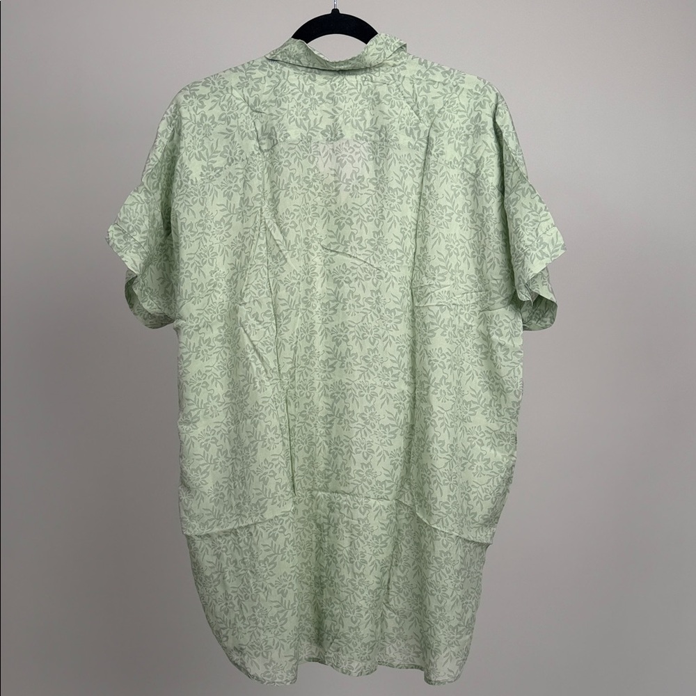 acacia swimwear Mint Green Botanical Print Button-Down Shirt - Picture 10 of 10